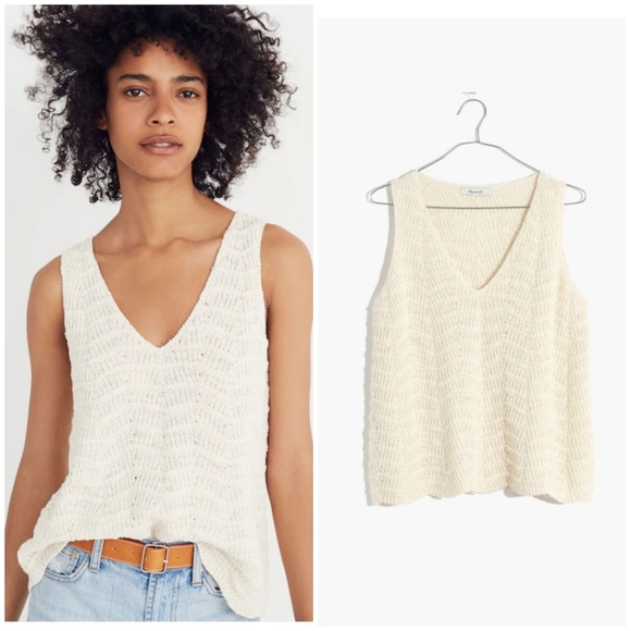Madewell Sweaters - Madewell Textured Sweater Tank Top Cream